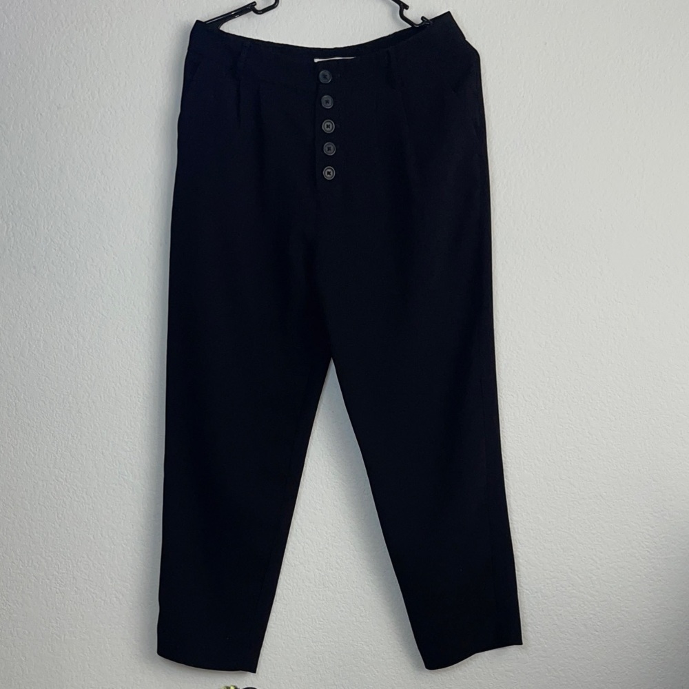 Anthropologie Essential Black Button-Up DressPants V cut on back slip pockets